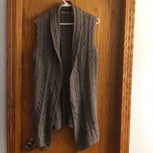Gray long sweater vest